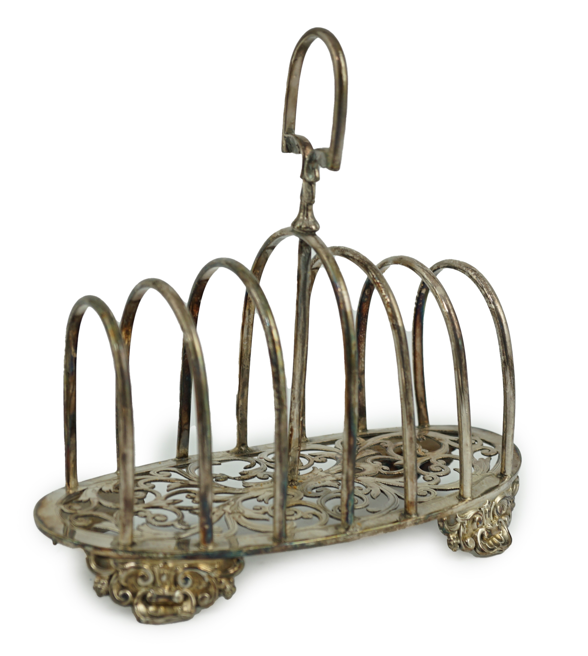 A Victorian silver seven bar toast rack, by Henry Holland